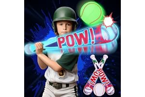 GEEFUUN Pool Toys Beach Games for Kids - Inflatable Baseball with LED Light-up Glow in The Dark Bat Party Outdoor, Boys Ages 8-12 Water