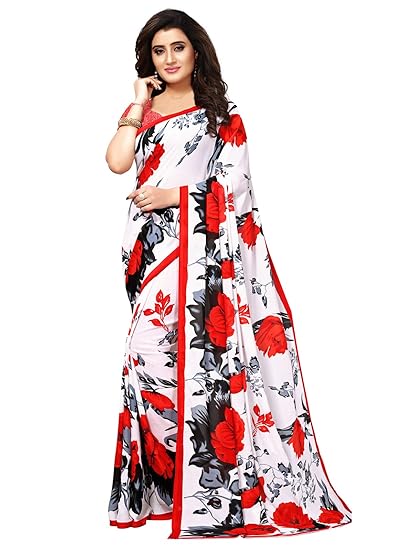 Kanchnar Womens Georgette Printed Saree