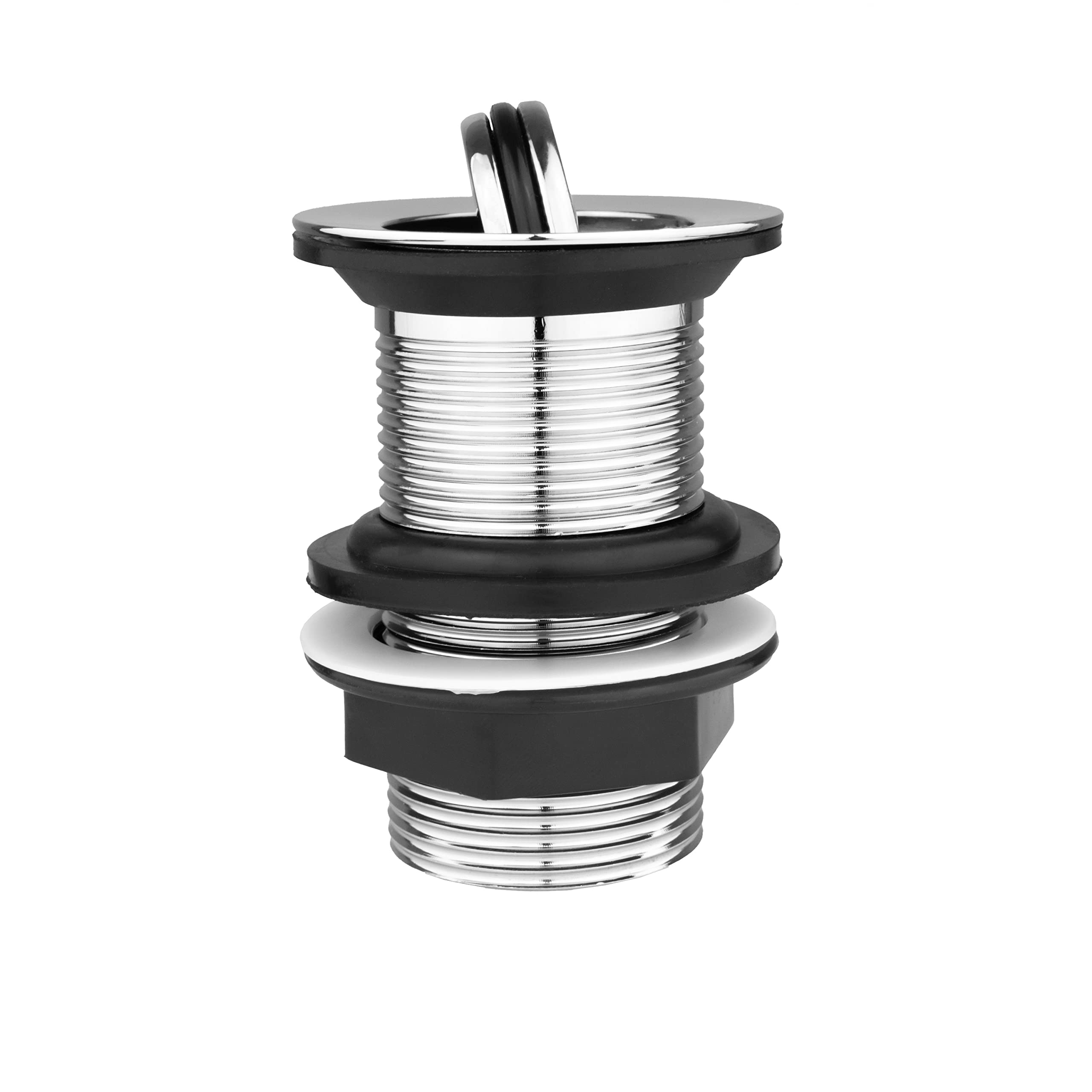 Xcel Home Unslotted Flip Top Basin Waste G 1 1/4 - Chrome-Plated Brass Construction, Round Swivel Spinner for Bathroom Sink Without Overflow