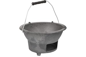 OSOLADY Cast Iron Charcoal Barbecue Stove 20Cm Outdoor Bbq Grill Tray Portable Camping Cooking Tool