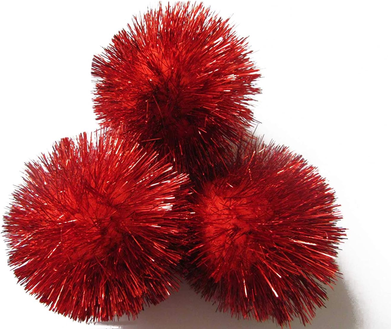 YYCRAFT 15pcs Jumbo Glitter Tinsel Pom Poms Sparkle Balls for DIY Craft