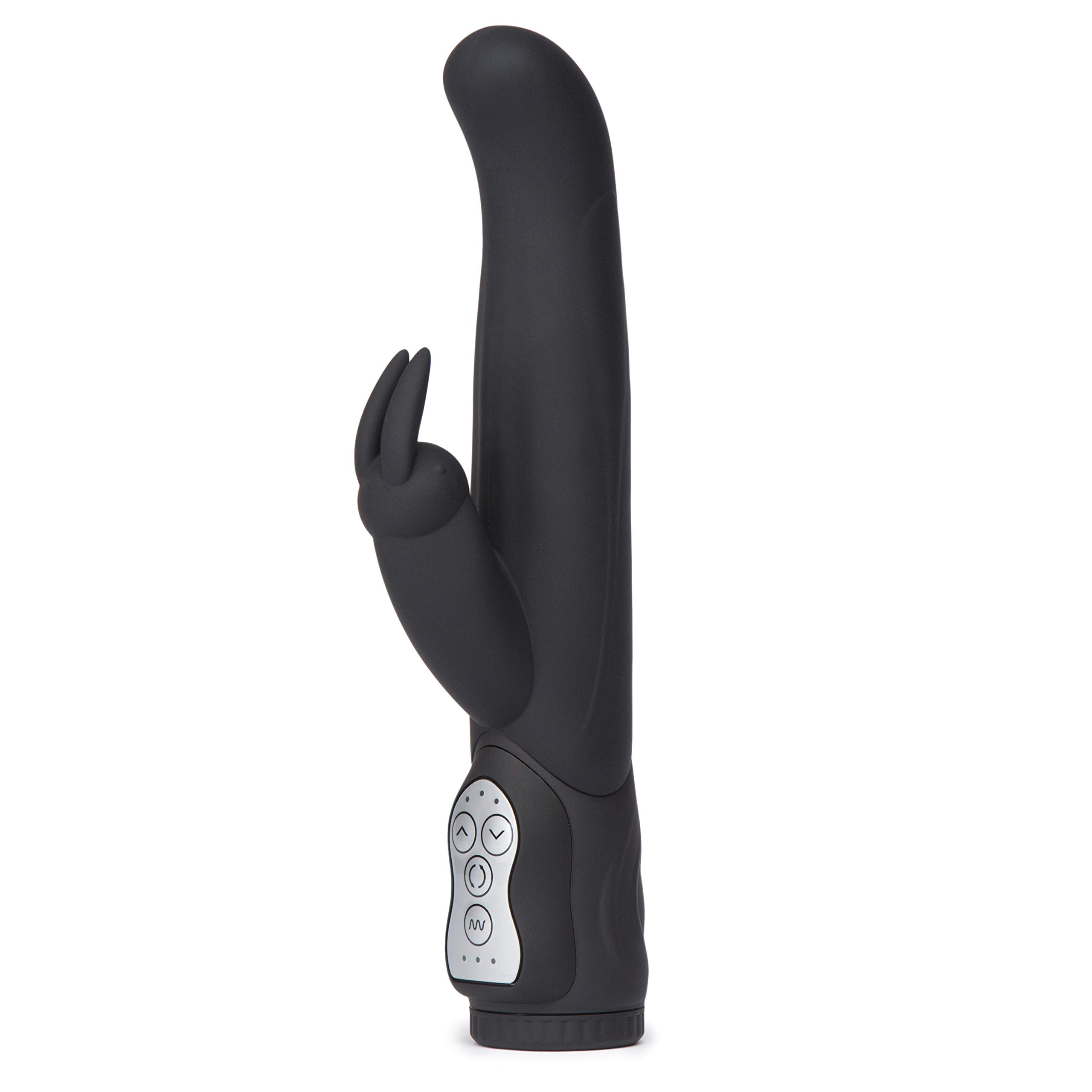Lovehoney Power Play Rabbit Vibrator - 5.5 Inch Curved G Spot Vibrator for Women - 7 Patterns & 3 Speeds - Silicone Dual Stimulation Adult Sex Toy - Waterproof - Black
