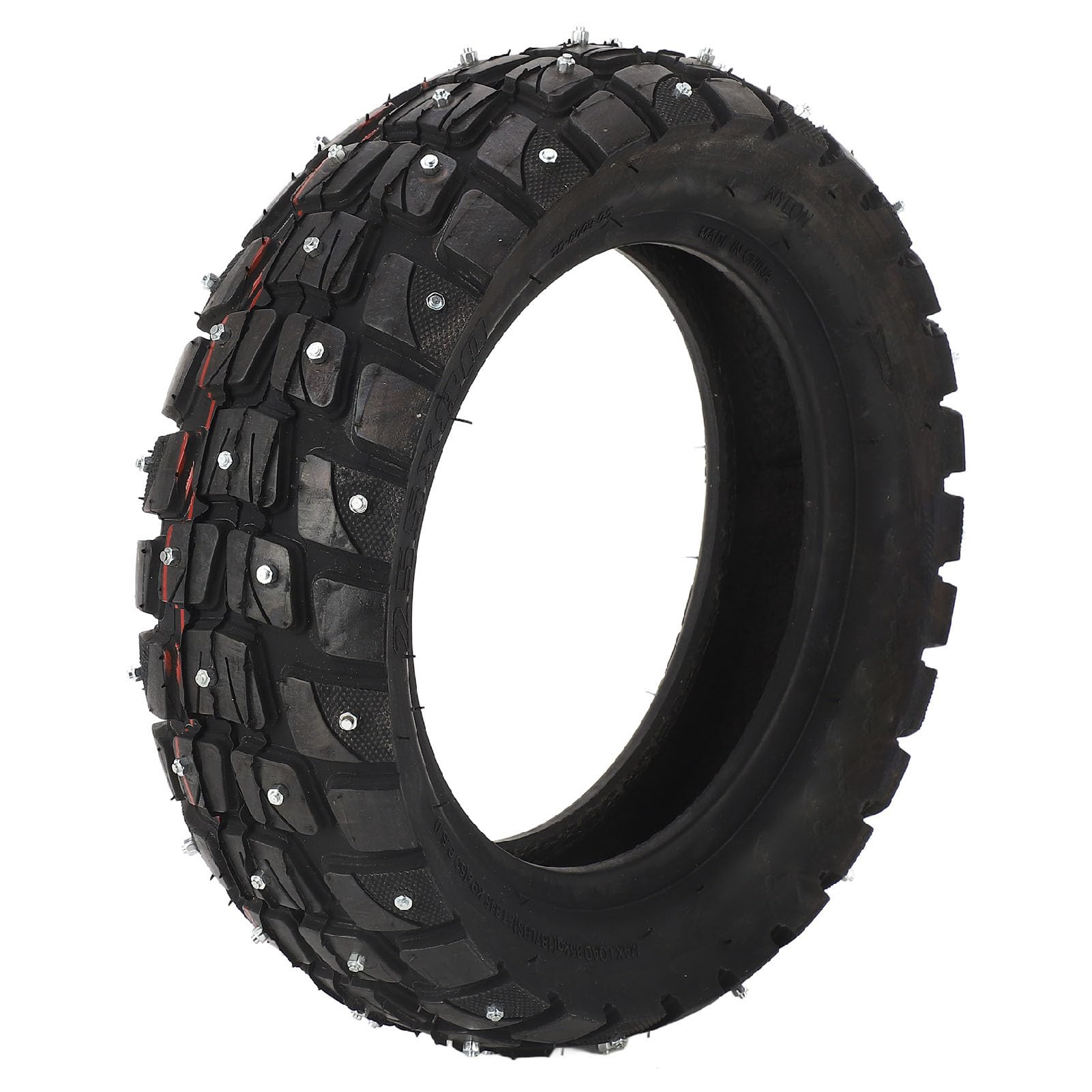 Fockety 255 X 80 10 Inch Electric Scooter Tire, Non Slip Thicken Rubber Tubeless Tire, Studded Explosion Proof Off Road Vacuum Outer Tire for Snowfield and Various Roads in Bad Weather