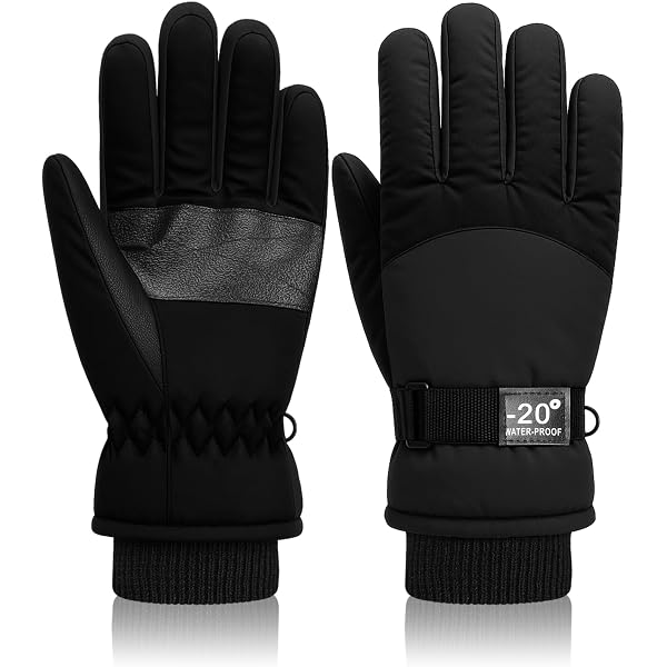 Eurzom 2 Pairs Kids Winter Gloves - Waterproof Ski Gloves, Windproof, Warm Snow Gloves