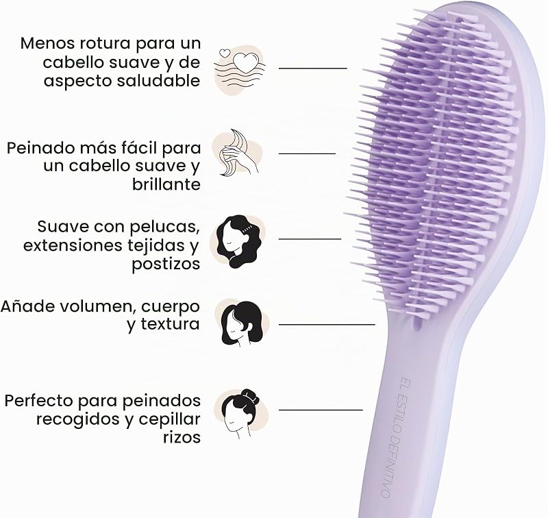 O pincel de styling definitivo para styling seco, segura, esbate e adiciona volume, textura e brilho, lilases cloud