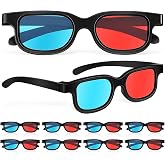 SEWACC 10 Pcs Red Blue 3D Viewing Glasses, Plastic Frame Eyewear Lightweight Anaglyph 3D Movie Game Glasses for Theater Screens Computer Monitors and Tvs