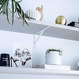 HAOCHEN 8 Piece Heavy Duty Shelf Brackets 9.84x6.29 White Iron 90 Degree view 7