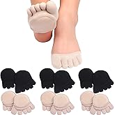 SATINIOR 6 Pairs Toe Topper Socks Women No Show Liner Finger Half Non Slip Invisible Separated Socks Suitable for Thin Feet