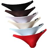 Gudan LSAMDIR Mens Bikini Underwear Silky Low Rise Briefs Bulge Pouch Pack