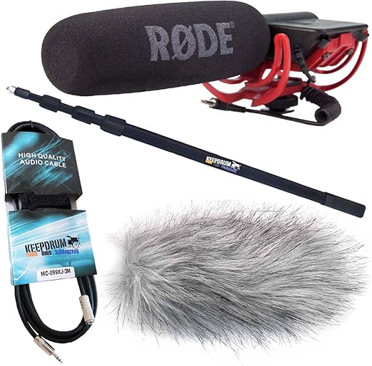 Rode Videomic Rycote + KEEPDRUM MPB03 Tonangel + Windschutz + 3m Miniklinke