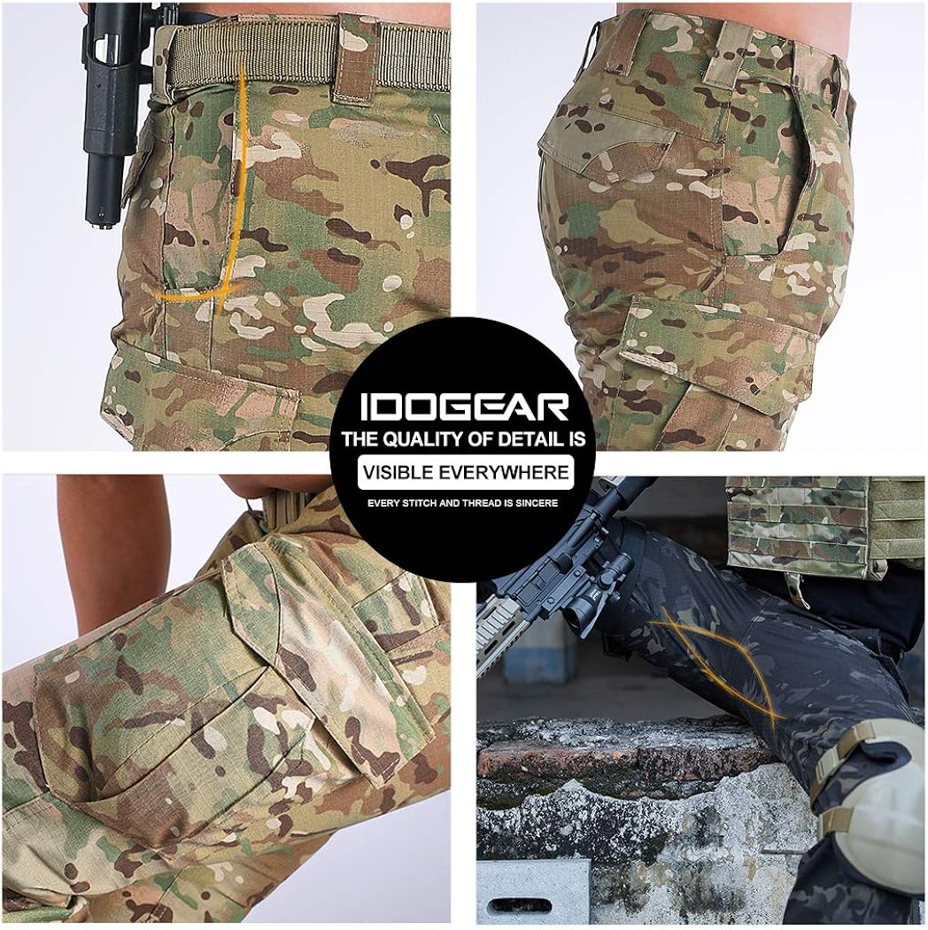 IDOGEAR GL Tactical Pants Multicam Combat Pants for Airsoft Military Hunting Paintball Outdoor Sports Slim Fit Style: Clothing