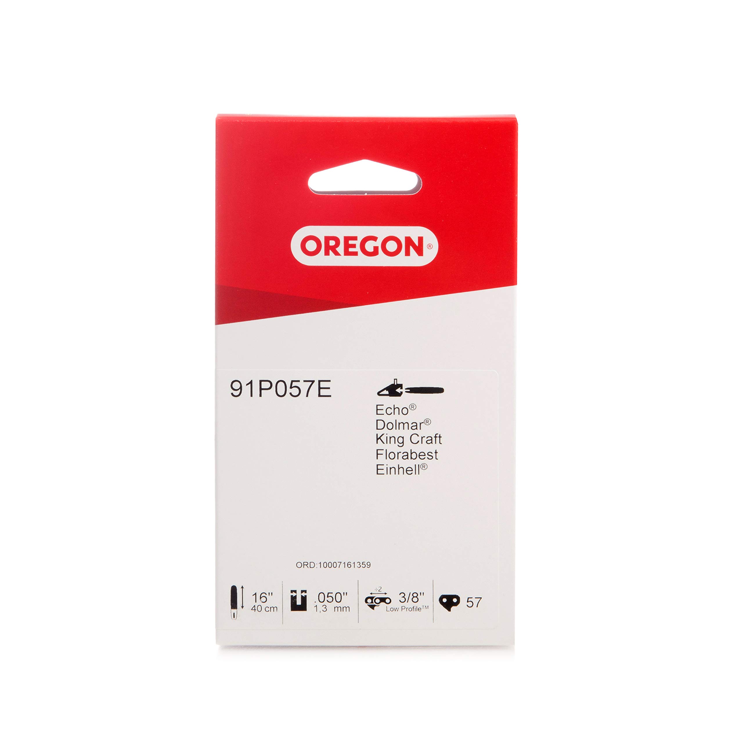 Oregon Chainsaw Chain for 16-Inch (40 cm) Bar 57 Drive Links Low-Kickback Chain fits Titan, Gardenline, Black & Decker, Spear & Jackson, Einhell, Worx, Mac Allister, Florabest, Handy & More (91P057E)