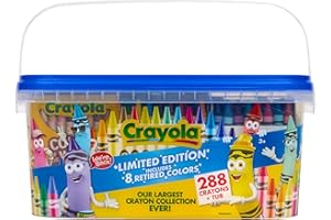 Crayola Crayon Tub - Limited Edition Colors (288ct), Bulk Coloring Crayons for Kids, Stocking Stuffers for Kids, Holiday & Christmas Gifts for Toddlers, Ages 3+