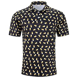 Fanient Mens Golf Shirts Dry Fit Polo Shirt Beer