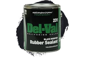 HOME AND COUNTRY USA Del-Val 231 Rubber Sealant A Multi-Purpose Easy to Apply Product Designed as a Metal Roof Sealant, Camper Roof Sealant, Waterproof Wood Sealer and Much More, 1 Gallon (Black)