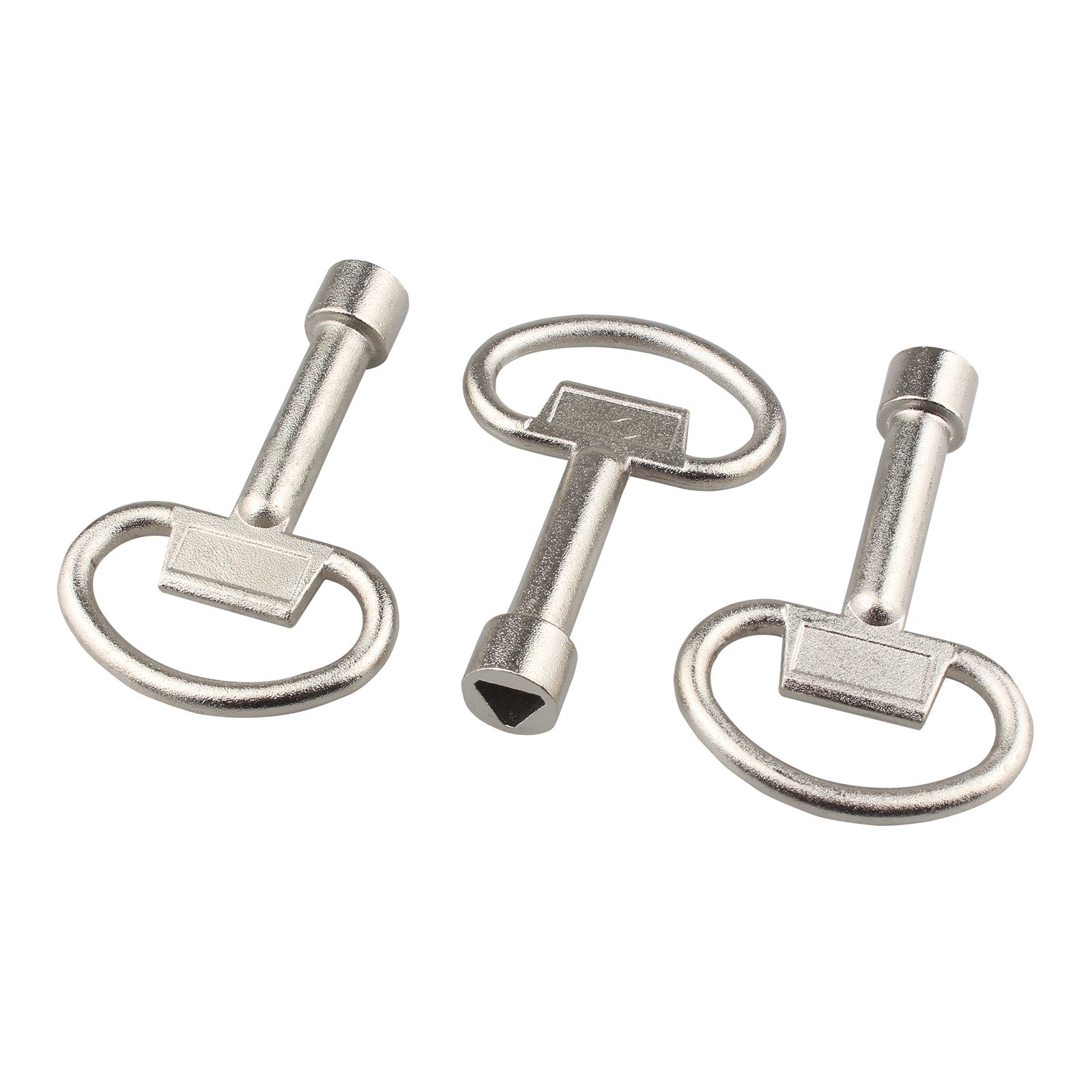 HALJIA 3Pcs Silver Tone Metal Triangle Socket Spanner Key for Drawer, Water and Electric Cabinet or Other Security Equipments.