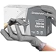 FifthPulse Cool Gray Nitrile Disposable Gloves - Latex Free food Safe Cleaning and Cooking Gloves, Medical Exam Gloves