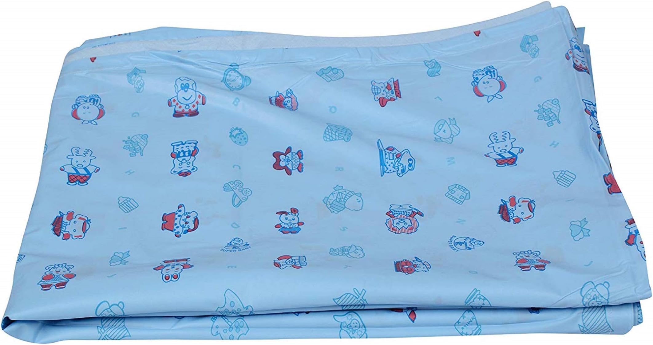 PEUBUD King Size Water Proof PVC Plastic Mattress Protector Sheet for Babies (Multicolour, 98 X 78 Inch, XXL)