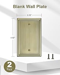 TREEWELL 2-Pack Single Blank Wall Plates, Durable