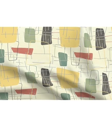 Atomic Sewing Machine Cotton Poplin Fabric - 1950s Notions Print Fat Quarter