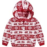 Adarl Toddler Girls Fleece Hoodie Jacket Cozy 1/3 Zip Up Fall Spring Sweatshirt with Pocket Fuzzy Cute Print Top for 2-6T