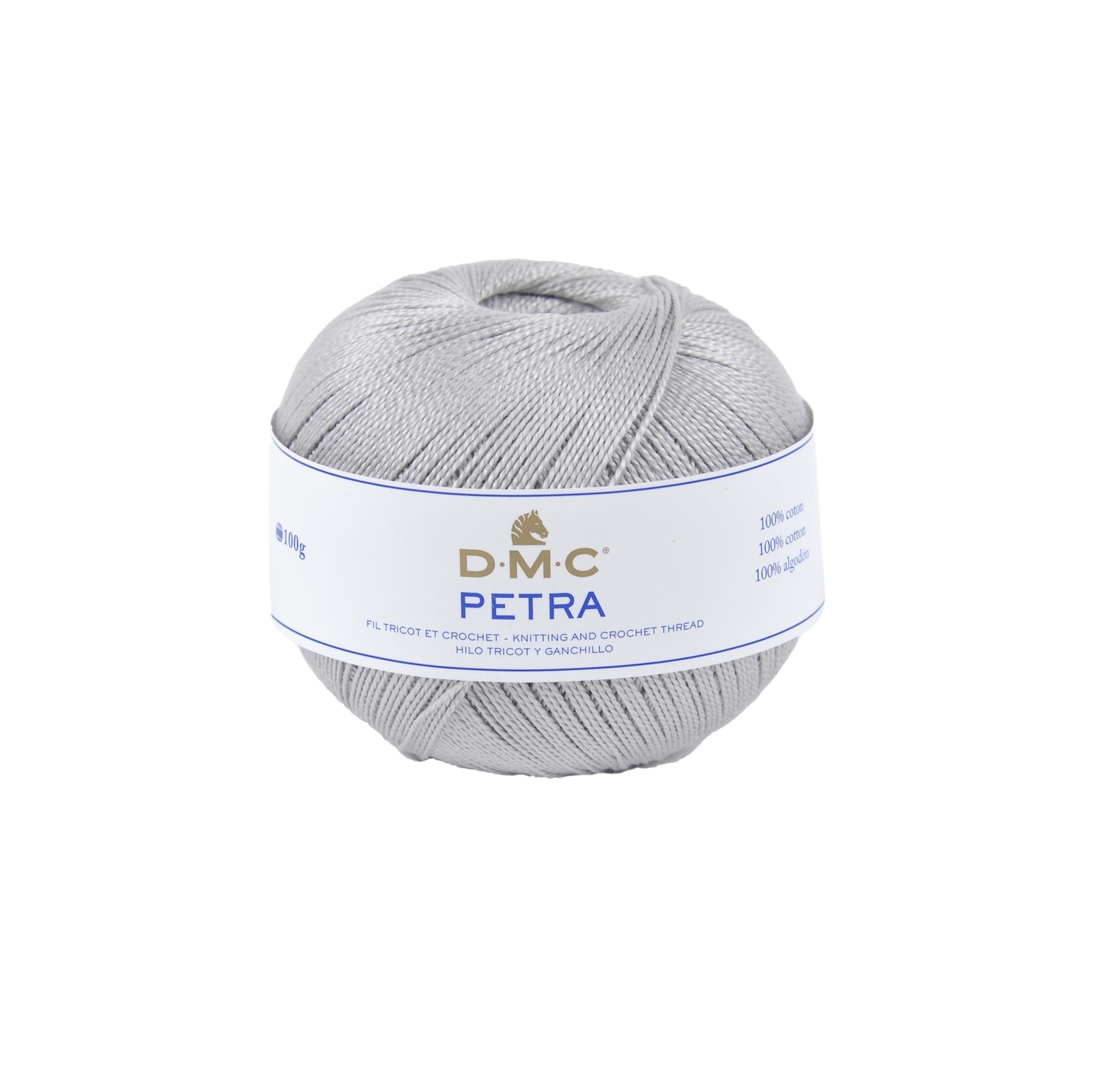 DMC Petra Yarn, 100% Cotton, Grey (1697), Size 5