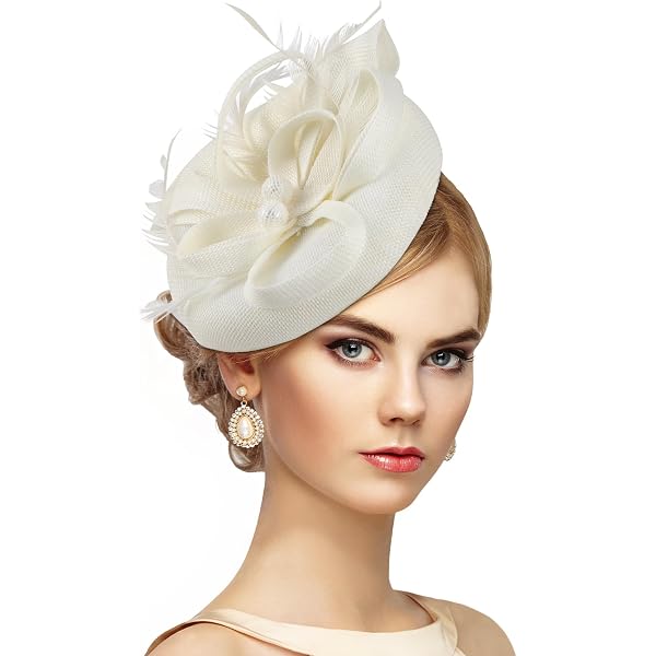Song Qing Beige Fascinator Hat for Women Tea Party Derby  display picture 1