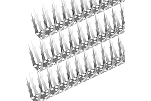 Quunoot Bird Spikes, 10 FT Stainless Steel Bird Deterrent Spikes, Pigeon Spikes for Outside to Keep Birds Squirrel Raccoon Cat Away, for Garden Fence Roof Window Sill and Wall(10 Pack)
