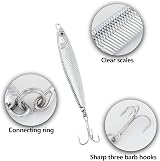 Dr.Fish Silver Minnow Spoon Lures Set of 3 60g Sea Fishing Tackle view 3
