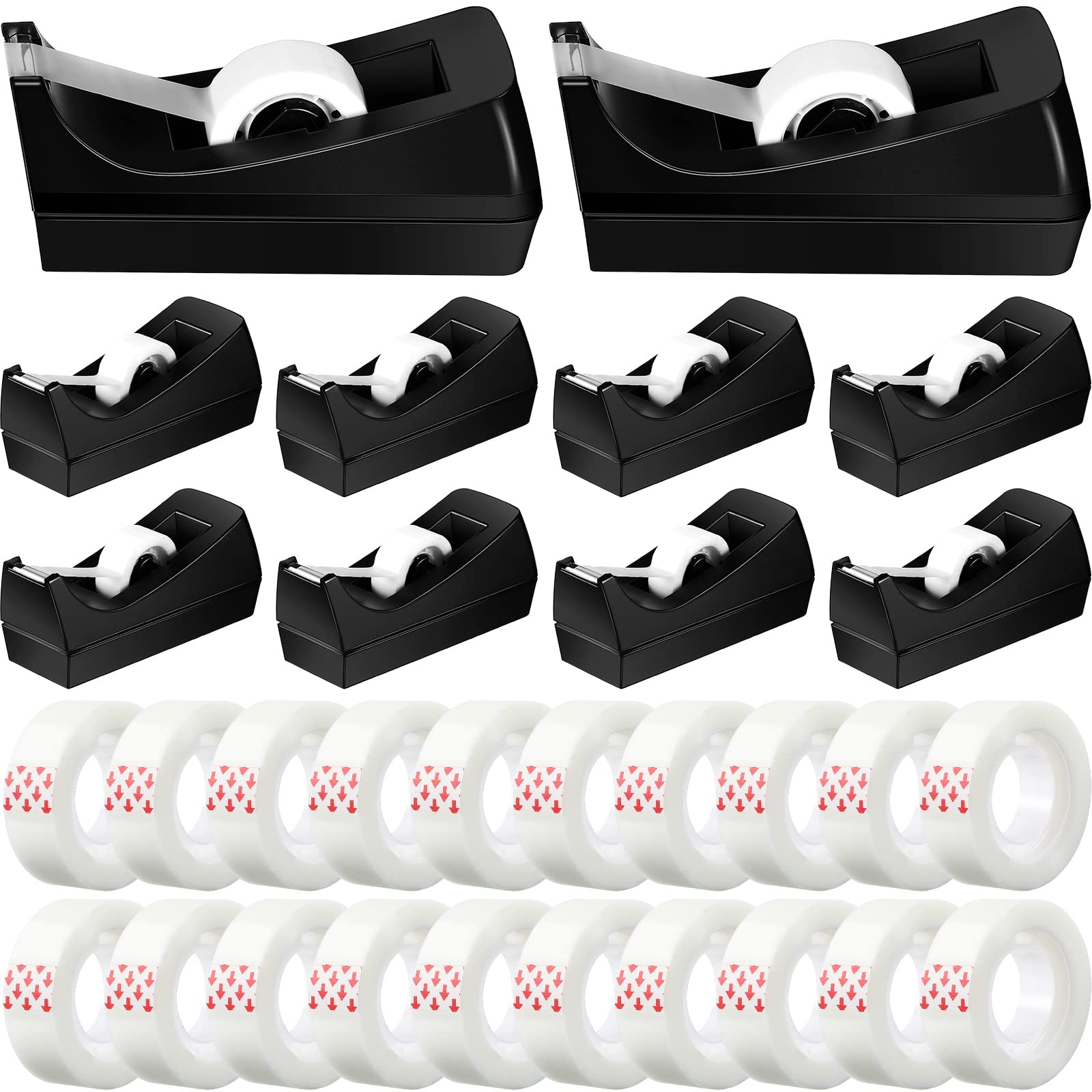 Photo 1 of Yahenda 10 Pack Desktop Tape Dispenser Non Skid Base with 0.7 x 985 Inches Invisible Tape Refills Bulk Weighted Roll Dispenser for Office Home School