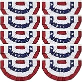 American Pleated Fan Flag, 3 X 1.5 Ft USA Patriotic Flag Bunting Half Fan Banner 4th of july decorations Indoor/Outdoor (red-10pcs)