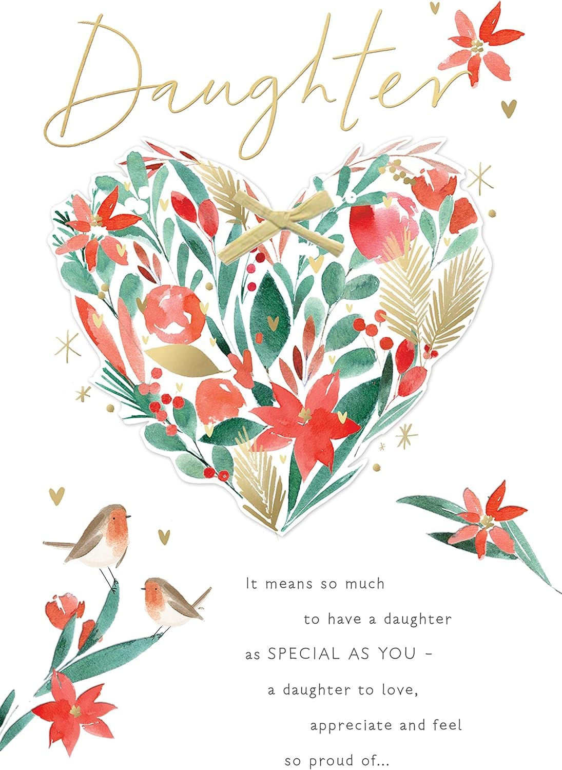 Greeting Card Special Daughter Heart Foiled & Embellished Christmas Card Xmas 693510