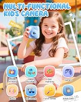 CAMCLID Kids Camera Instant Print 1080P 32GB Blue view 2