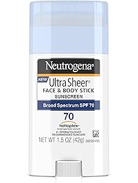 Neutrogena Ultra Sheer Non-Greasy Sunscreen Stick for Face & Body, Broad Spectrum SPF 70, 1.5 oz