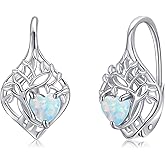 Tree of Life Earrings Sterling Silver Created Opal Earrings Tree of Life Jewelry Gifts for Women