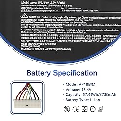 AP18E7M AP18E8M Battery for Acer Nitro 5 AN515-54