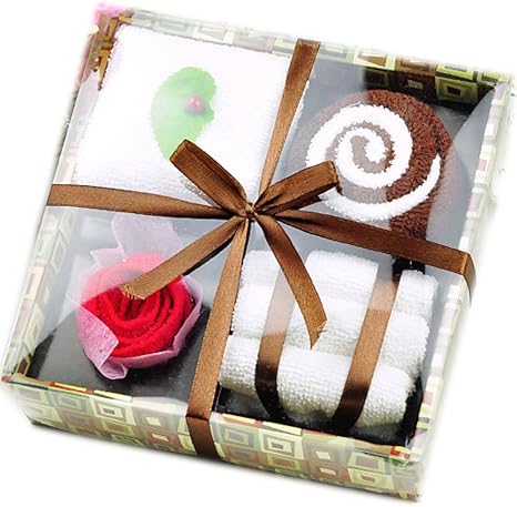 Amazon ノーブランド品 ハンド タオル ハンカチ ギフト セット かわいい ケーキ スイーツ 秘密花園 タオルセット ホーム キッチン オンライン通販