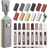 Vinyl Floor Repair Kit with Heat Pen - 11 Colors Laminate Wood Floor Repair Kit Touch Up Marker Hard Wax Linoleum Repair Kit Restore Any Scratches, Stains, Cracks, Hole for Floor, Door, Cabinet