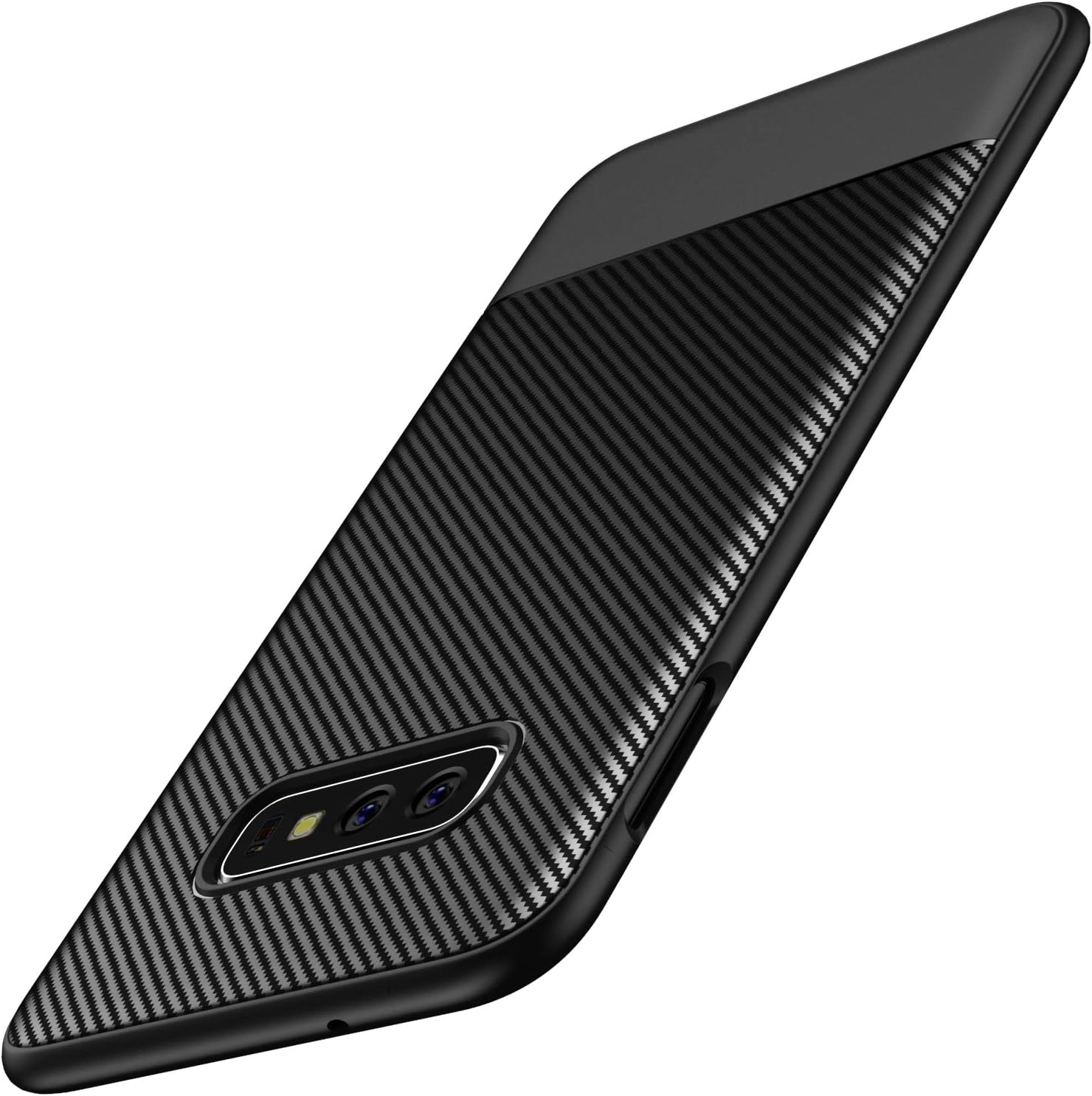 Losvick Case Compatible with Galaxy S10e, Slim Soft Silicone Shockproof Bumper Protection TPU Flexible Case Matte Carbon Fiber Texture Anti-Scratch Non-Slip Cover for Galaxy S10e - 5.8 inch- Black
