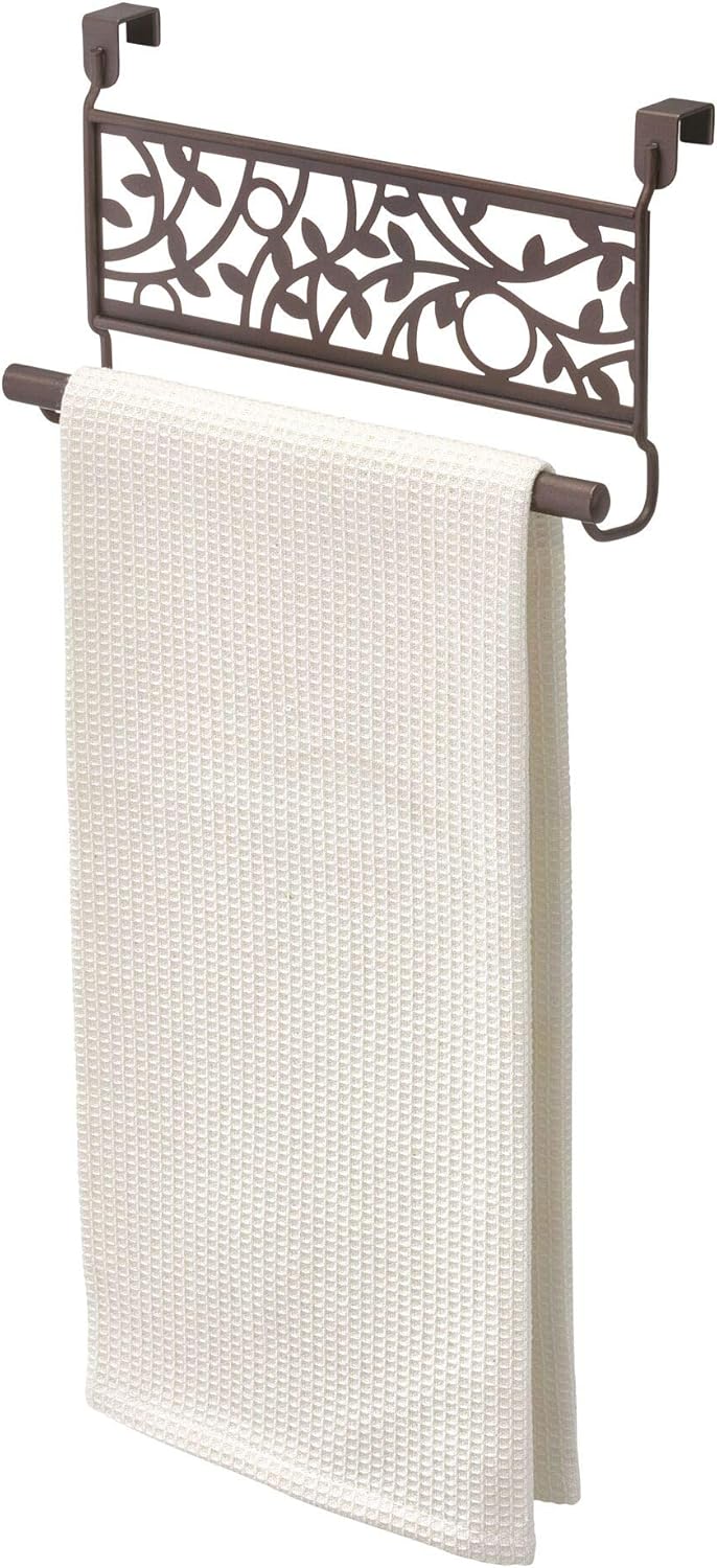 iDesign Vine Over-the-Cabinet Kitchen Dish Towel Bar Holder - Bronze