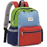 QOECI Toddler Backpack for Boys Girls 2-5, Kids Preschool Backpack, 13inch Little Kids Backpack Daycare School Bookbag for Kindergarten Elementary School Travel,Orange&Red