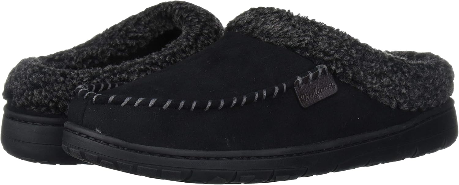  | Dearfoams Men's Microfiber Suede Clog with Whipstitch Slipper | Slippers