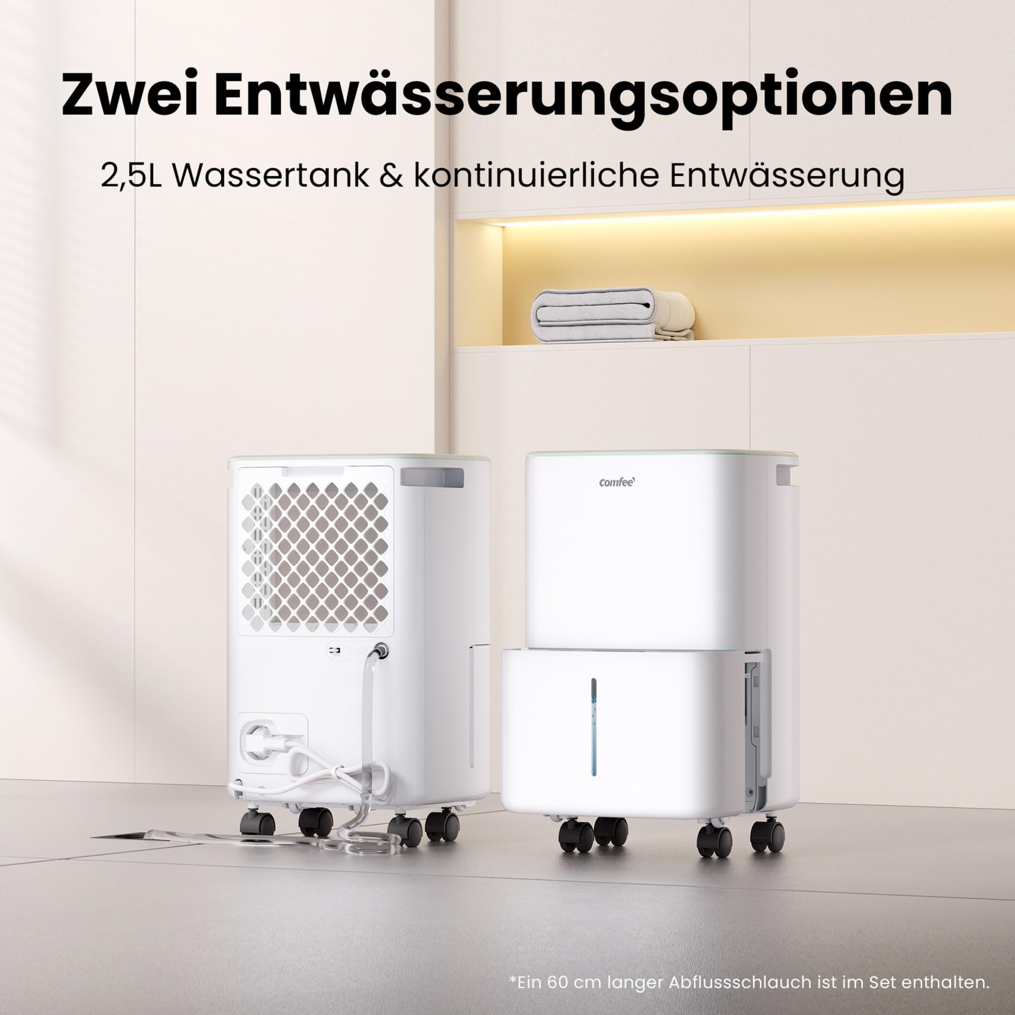 COMFEE Luftentfeuchter 12 Liter/Tag, Geeignet für Räume von ca. 50 Kubikmetern (20 Quadratmetern), Automatische Abtauung, Kindersicherung, Geräuschreduzierung, Kältemittel R290, CDDOE-12DEN7-QA3(EU) 8