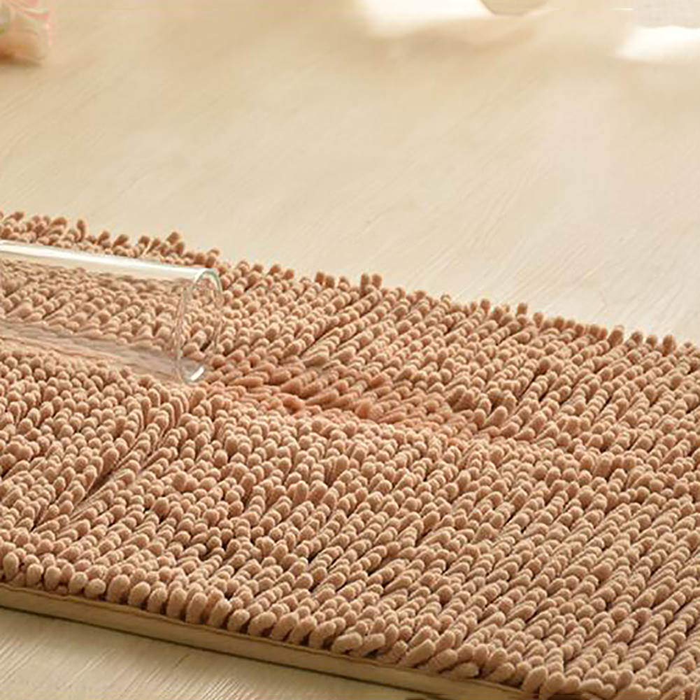16x24inch Non Slip 2 Piece Bath Rug Shaggy Kitchen Rug Runner Water Absorption Carpet for Entryway,Bedroom-Gray 40x120cm 16x47inch Soft Chenille Kitchen Mat for Floor +40x60cm