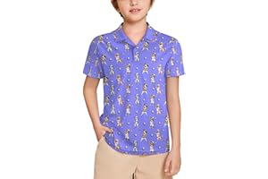 Midaivu Boy's Polo Shirt Funny Short Sleeve Polo Shirts Button Down Shirt for Youth Teen
