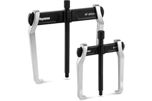 Reywoo 6 Inch 10 Inch 2-Jaw Gear Puller and Bearing Puller Set Adjustable CR-V Steel Tool with Reversible Jaws for Internal External Pulling Removes Pulleys Flywheels Bearings Gears