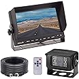 Heavy Duty Vehicle Truck Bus Backup Camera Kit,4 PIN Cab Cam with 7inch LCD Monitor Waterproof Night Vision Rear View Camera+66ft Extension Cable for Bus Truck Van Trailer RV Campers(12V 24V)