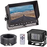 DALLUX Heavy Duty Vehicle Truck Bus Backup Camera System,Waterproof Night Vision Rear View Camera with 7 inch Monitor+66ft 4 