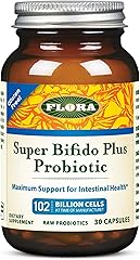 Flora Super Bifido Plus 102 Billion CFU, Raw Probiotics for Men & Women, Bifidobacterium, Lactobacillus, Digestion, IBS, Immu