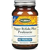Flora Super Bifido Plus 102 Billion CFU, Raw Probiotics for Men & Women, Bifidobacterium, Lactobacillus, Digestion, IBS, Immune System, Gut Balance Supplements - 30 Vegetarian Capsules